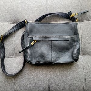 The Sac black pebbled leather cross body bag